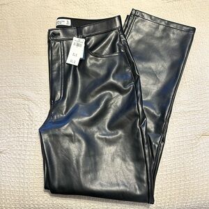 90’s straight ultra high rise leather pants